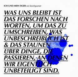 Cover der CD "Was uns bleibt"; der Band "Ich und mein Tiger" Cover der CD "Was uns bleibt"; der Band "Ich und mein Tiger"